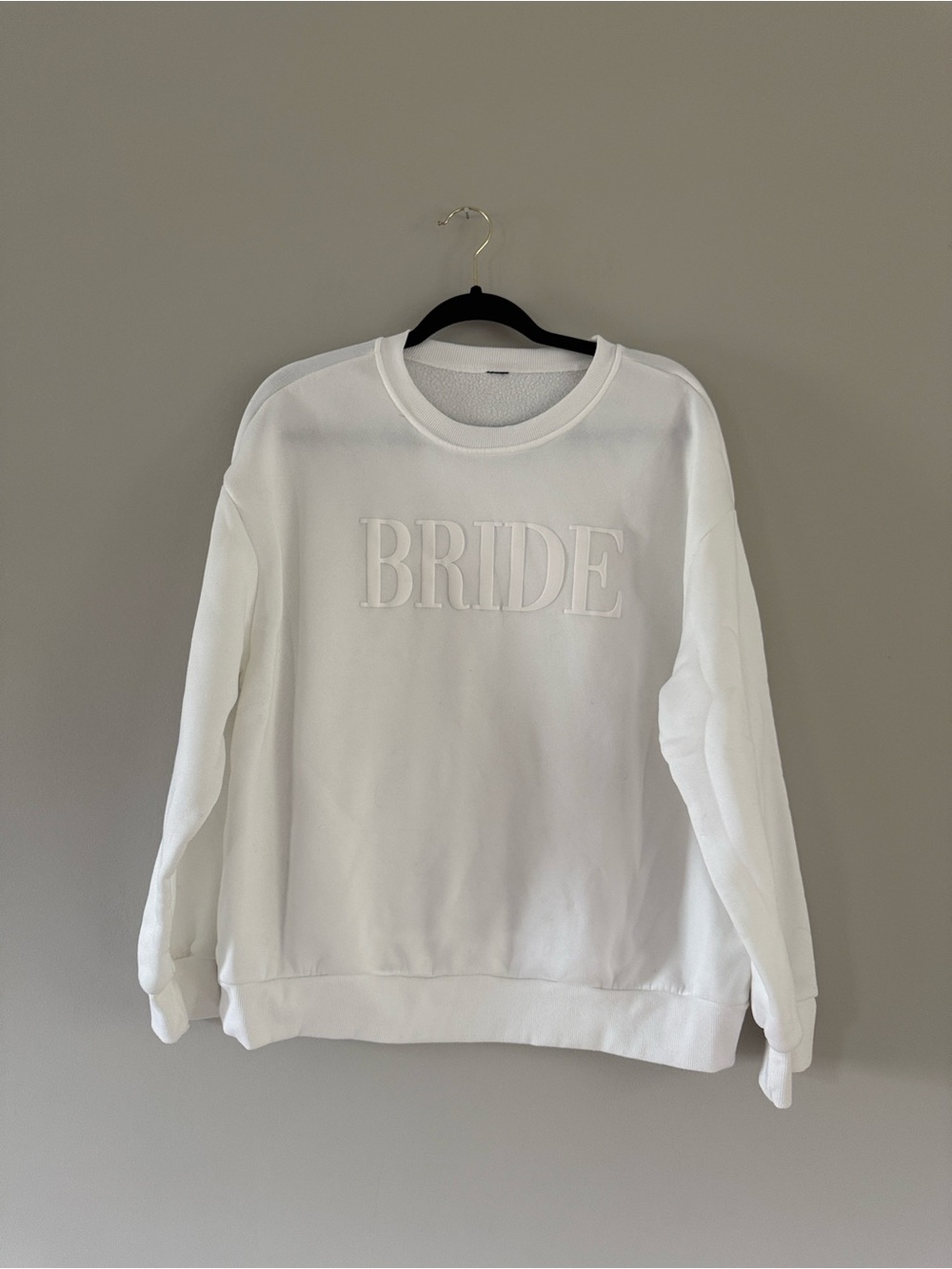 White 'BRIDE' Embroidered Sweatshirt - Women's Sweater